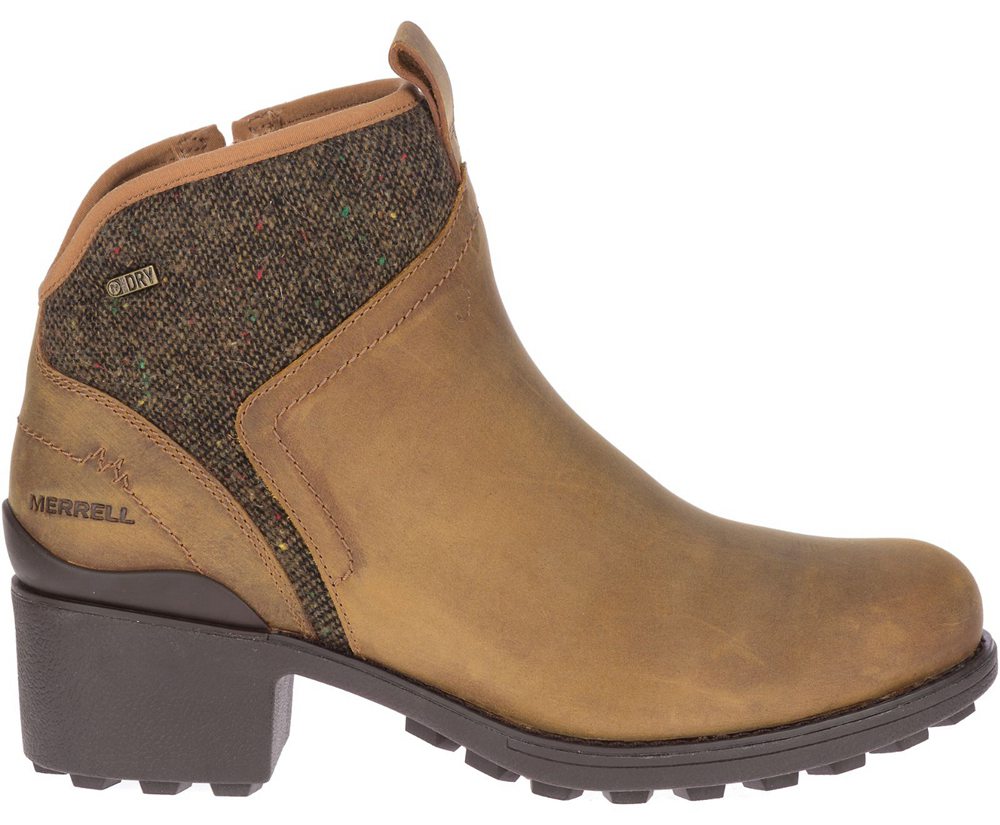 Merrell Boots Brown - Chateau II Mid Pull Waterproof - Womens 92NKRHZPV